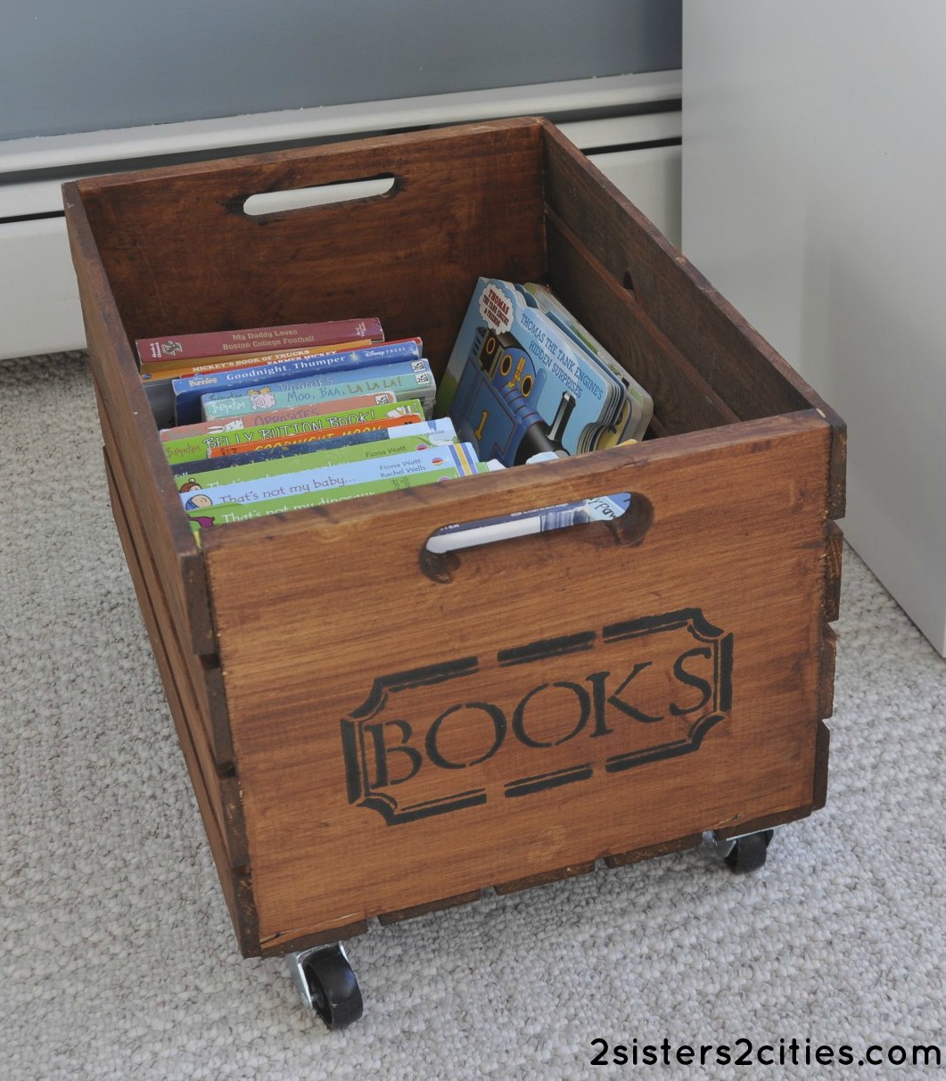 Rolling Storage Crate DIY Tutorial | 2 Sisters 2 Cities